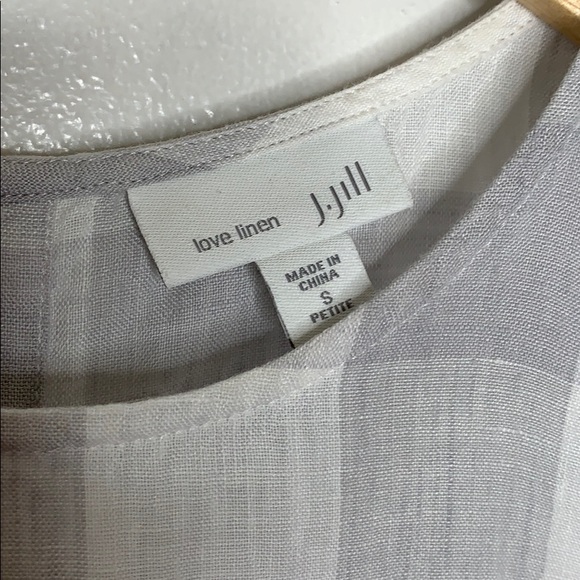 J. Jill Love‎ Linen Gray Buffalo Plaid Top - Picture 4 of 8